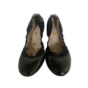 Boden Size 6 Black Pebbled Leather Patent Leather Ballet Flats